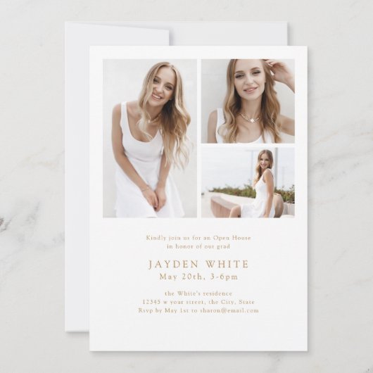 Modern Chic Script Class van 2025 Foto Afstuderen Kaart (Achterkant)