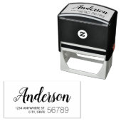 Modern chic script familienaam retouradres  zelfinktende stempel (In situ)