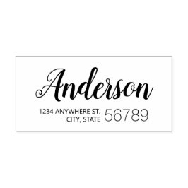 Modern chic script familienaam retouradres  zelfinktende stempel