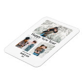 modern chic script foto blij nieuw jaar magneet (Linkerzijde)