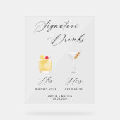 Modern & Chic Script Handtekening Drink Poster (Voorkant)