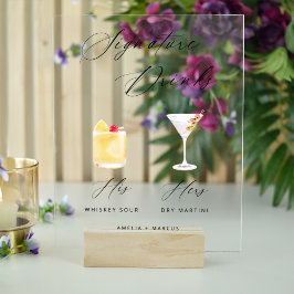 Modern & Chic Script Handtekening Drink Poster