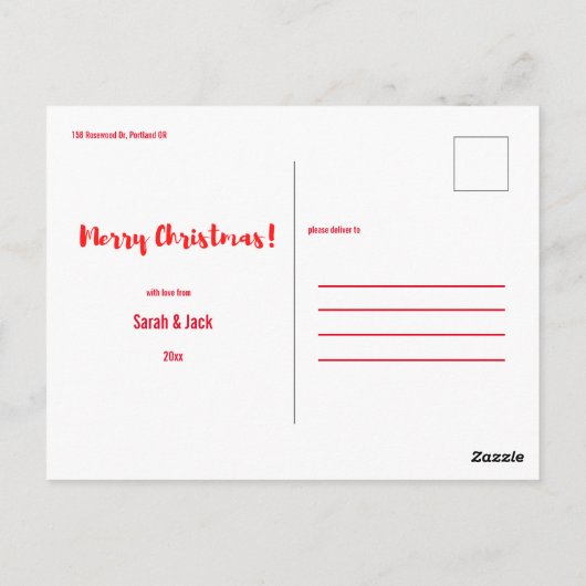 modern chic script is een kerstfoto briefkaart (Achterkant)