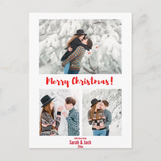 modern chic script is een kerstfoto briefkaart (Voorkant)