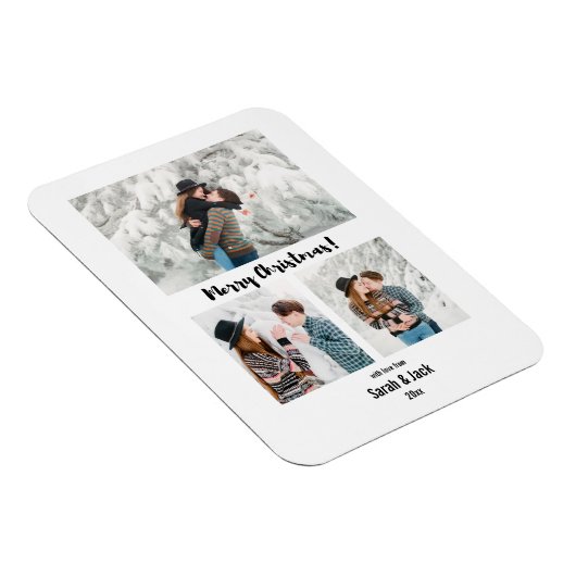 modern chic script is een kerstfoto magneet (Rechterzijde)