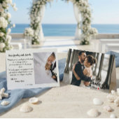 Modern Chic Script Love Heart Wedding Photo Bedankkaart