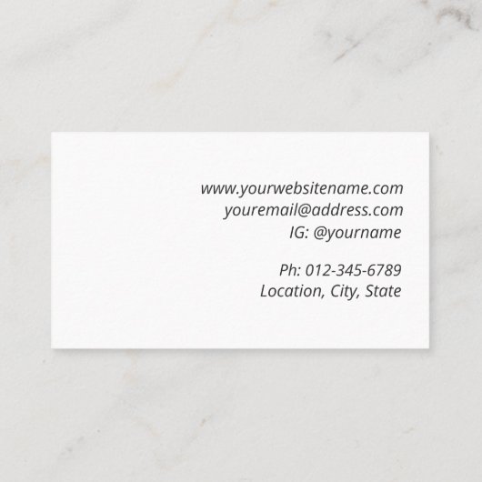 Modern Chic Script Make-up Artist Visitekaartje (Achterkant)