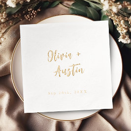 Modern Chic Script Minimalist Wedding Folie Servetten