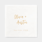 Modern Chic Script Minimalist Wedding Folie Servetten (Voorkant)
