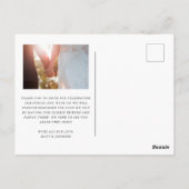 Modern Chic Script Twee foto bruiloft Dank u Briefkaart (Achterkant)