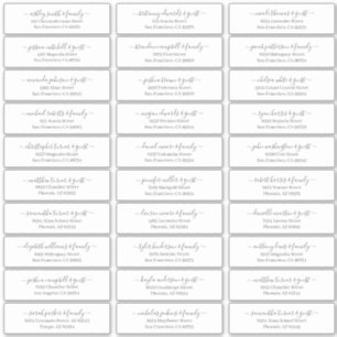 Modern Chic Script Weddenschap Namen adres Sticker