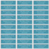 Modern Chic Script Weddenschap Namen adres Sticker (Voorkant)