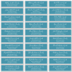 Modern Chic Script Weddenschap Namen adres Sticker