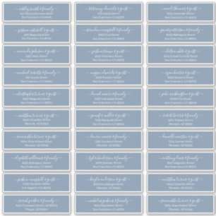 Modern Chic Script Weddenschap Namen adres Sticker