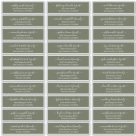 Modern Chic Script Weddenschap Namen adres Sticker