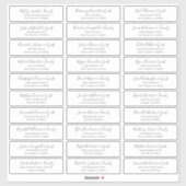 Modern Chic Script Weddenschap Namen adres Sticker (Vel)