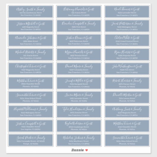 Modern Chic Script Weddenschap Namen adres Sticker (Vel)