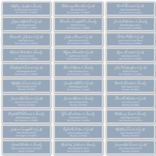 Modern Chic Script Weddenschap Namen adres Sticker