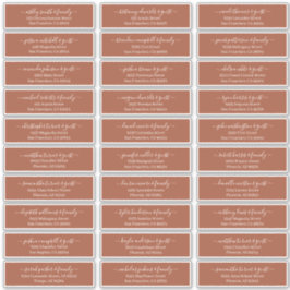 Modern Chic Script Weddenschap Namen adres Sticker