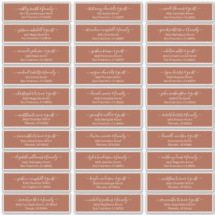 Modern Chic Script Weddenschap Namen adres Sticker