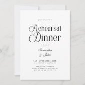 Modern Chic Script Wedding Rehearsal Dinner Kaart (Voorkant)