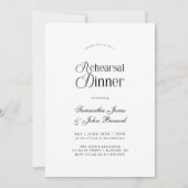 Modern Chic Script Wedding Rehearsal Dinner Kaart (Voorkant)