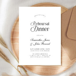Modern Chic Script Wedding Rehearsal Dinner Kaart