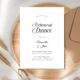 Modern Chic Script Wedding Rehearsal Dinner Kaart