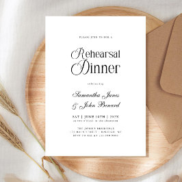 Modern Chic Script Wedding Rehearsal Dinner Kaart
