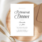 Modern Chic Script Wedding Rehearsal Dinner Kaart