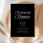 Modern Chic Script Wedding Rehearsal Dinner Kaart