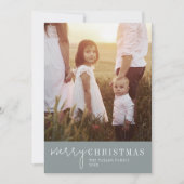 Modern chic | Seafoam Merry Christmas Foto Feestdagenkaart (Voorkant)