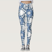 Modern Chic Shobori Blue Tie Dye Patroon Leggings (Voorkant)