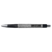 Modern Chic Silver Glitter Glam Personalized Penci Pen (Voorkant)