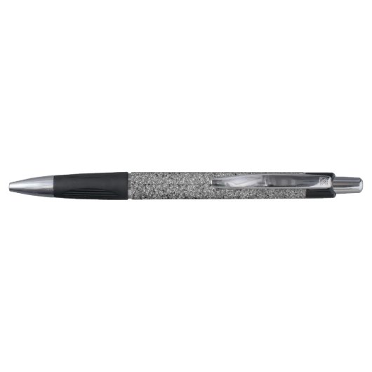 Modern Chic Silver Glitter Glam Personalized Penci Pen (Achterkant)