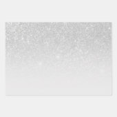 Modern Chic Silver Glitter Inpakpapier Vel (Voorkant 3)