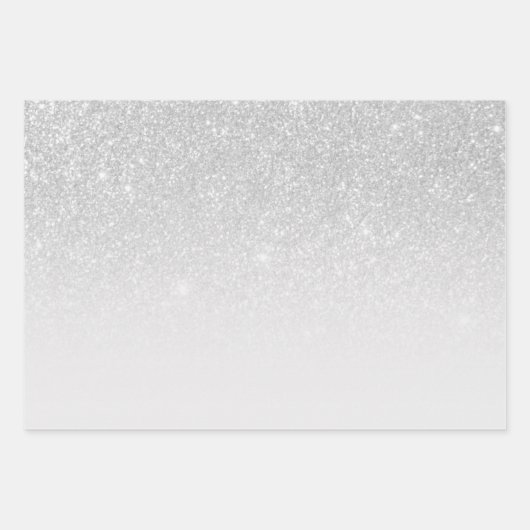 Modern Chic Silver Glitter Inpakpapier Vel (Voorkant 3)