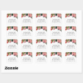 MODERN Chic Simple Font met  Rozen Floral Vierkante Sticker (Vel)