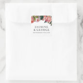 MODERN Chic Simple Font met  Rozen Floral Vierkante Sticker (Tas)