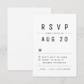Modern Chic Simple Typography Wedding RSVP (Voorkant / Achterkant)