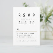 Modern Chic Simple Typography Wedding RSVP Kaartje (Staand voorkant)