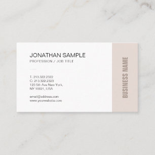 Modern Chic Sleek Trendy Beige Brown Plain Company Visitekaartje