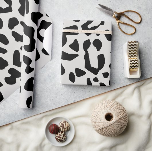 Modern Chic Snow Leopard Animal Print Patroon Cadeaupapier (Crafts)
