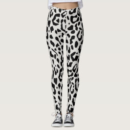 Modern Chic Snow Leopard Animal Print Patroon Leggings