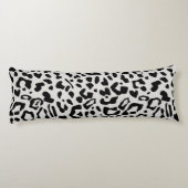 Modern Chic Snow Leopard Animal Print Patroon Lichaamskussen (Achterkant)