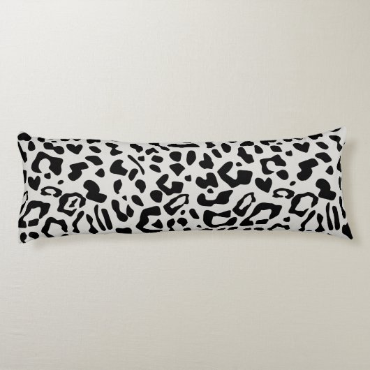 Modern Chic Snow Leopard Animal Print Patroon Lichaamskussen (Achterkant)