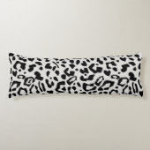 Modern Chic Snow Leopard Animal Print Patroon Lichaamskussen (Voorkant)