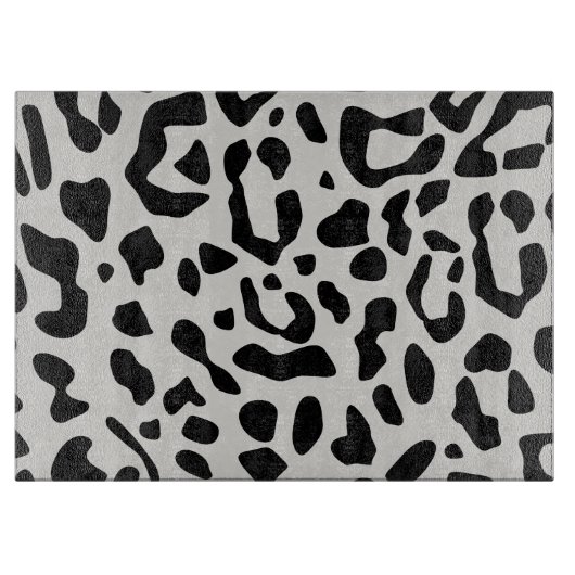 Modern Chic Snow Leopard Animal Print Patroon Snijplank (Voorkant)