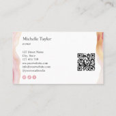 Modern Chic Social Media QR Code Uw Logo hier Visitekaartje (Achterkant)