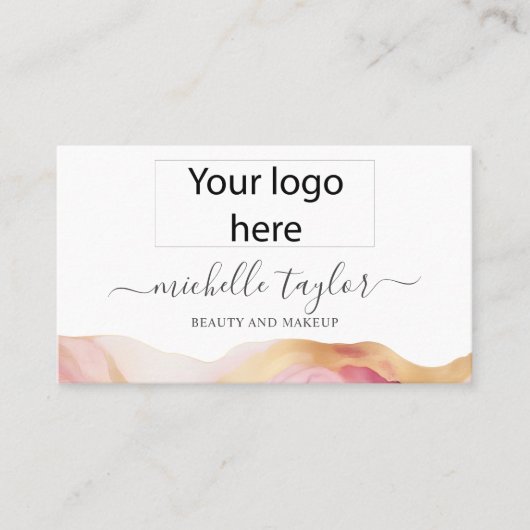 Modern Chic Social Media QR Code Uw Logo hier Visitekaartje (Voorkant)